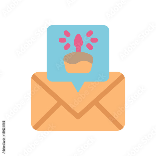 birthday invitation flat style