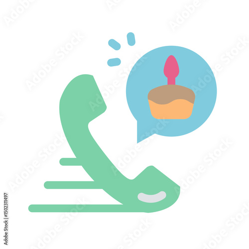 call invitation birthday flat style
