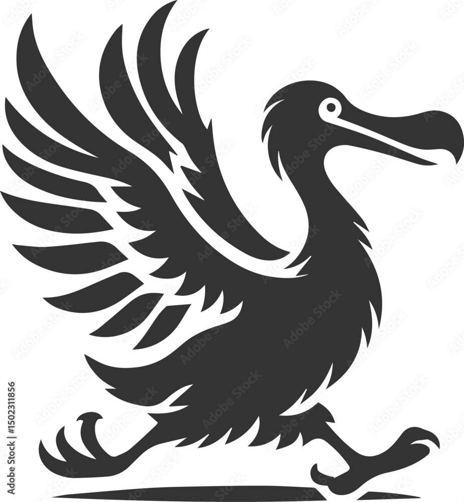 Fototapeta premium Dodo bird vector artwork drawing silhouette
