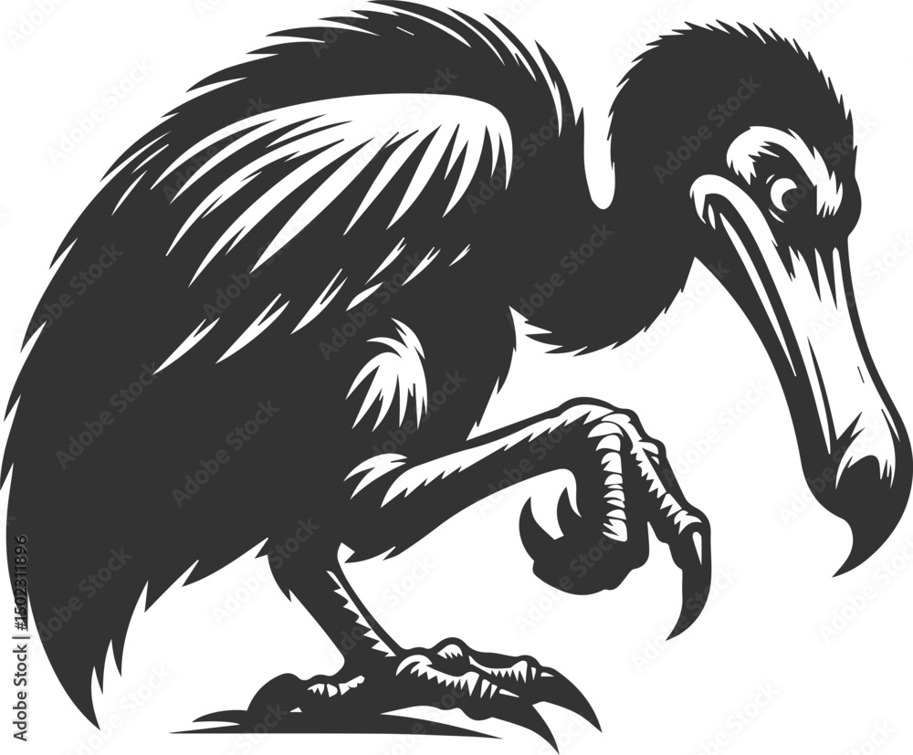 Obraz premium Dodo bird vector artwork drawing silhouette