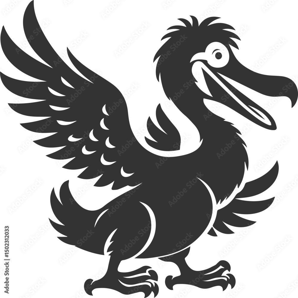 Obraz premium Dodo bird vector artwork drawing silhouette