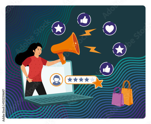 Brand Ambassador concept with Customer Reviews and Shopping Elements.