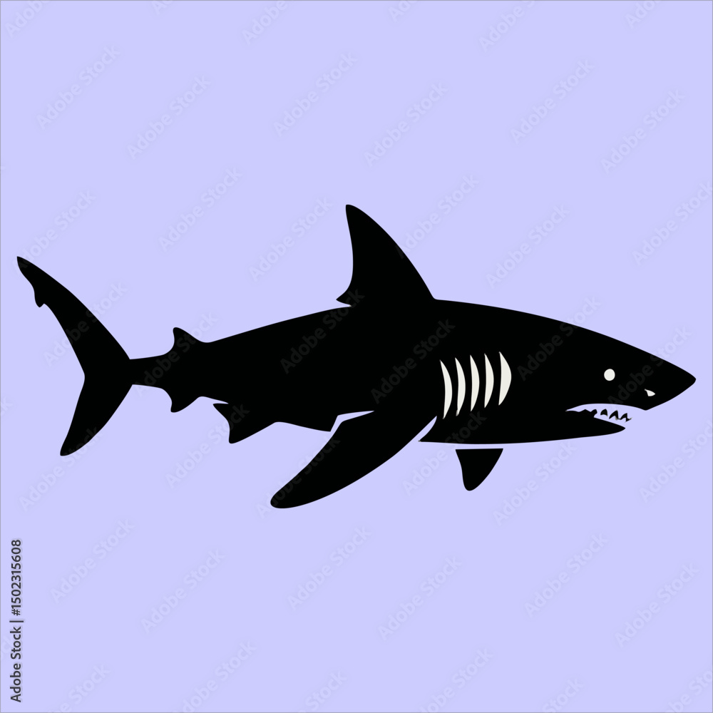 Fototapeta premium Black icon shark