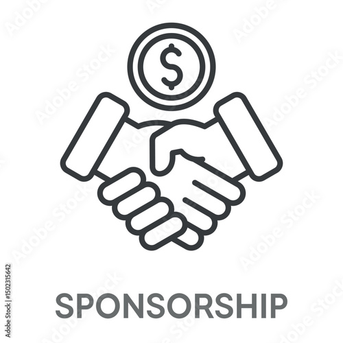 sponsorship concept simple design icons, simple style design inspiration for any interface and purpose suitable for symbols and more
