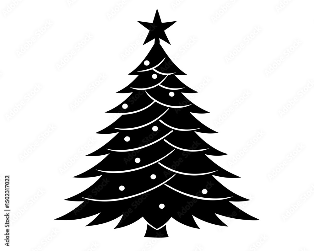Fototapeta premium Holiday Tree Silhouette Vector Bundle – Christmas Tree Illustration SVG