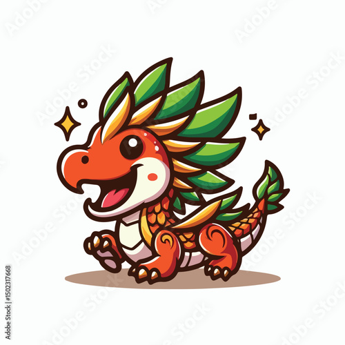 Vector Cartoon Dragon