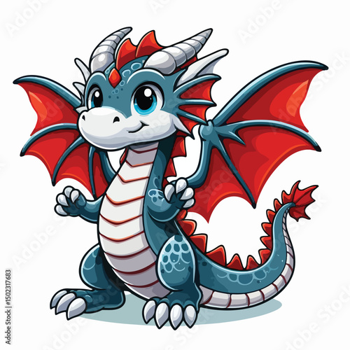 Vector Cartoon Dragon