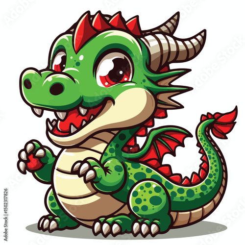 Vector Cartoon Dragon