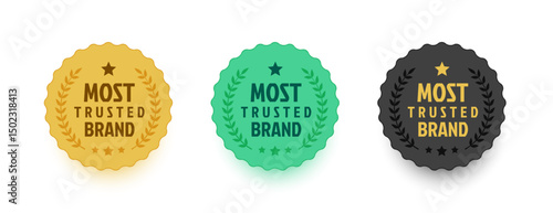 set of most trusted brand sticker in various color