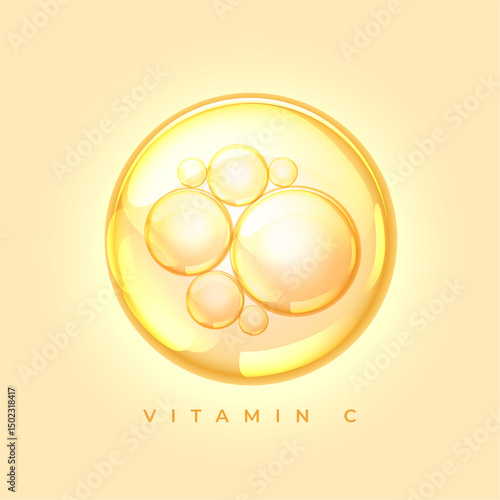 vitamin c ascorbic water solution bubble design