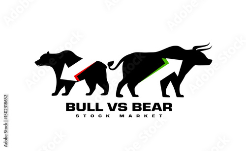 bullish profit vs bearish loss stock trading background