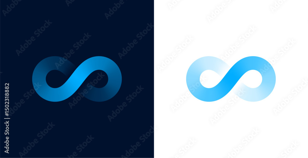Obraz premium set of blue endless infinity loop sign for business presentation