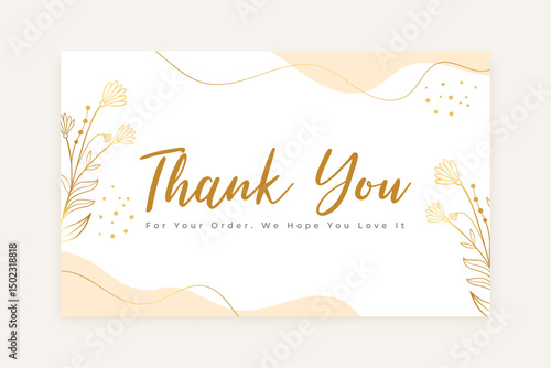 premium thank you for your order template with golden flower