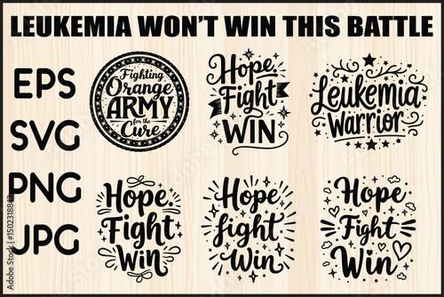Leukemia T shirt SVG Bundle