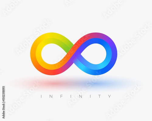 colorful 3d infinity loop structure in modern style