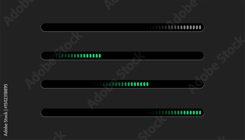 futuristic web progress slider bar element in set