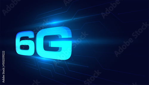 6g ultrafast wireless network techno background