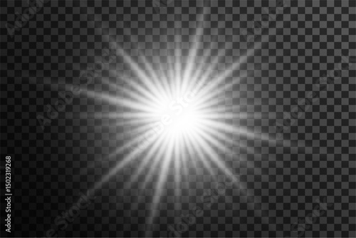 glowing white transparent light flare burst