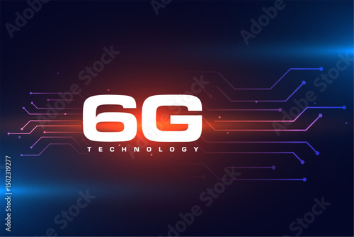 glowing 6g ultra fast telecom network tech background