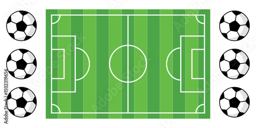 Football sports field stadium with ball