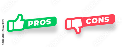 pros and cons icon sticker design