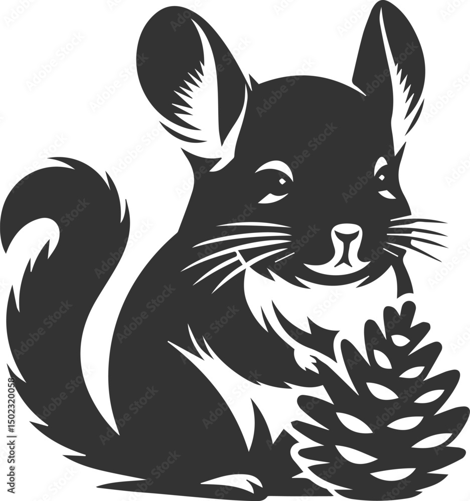 Naklejka premium chinchilla rodent artwork vector