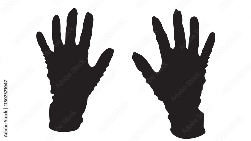 Obraz premium Gloves silhouette isolated on white background