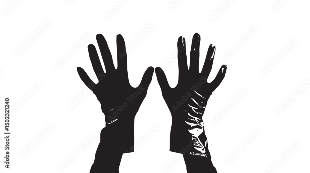 Obraz premium Gloves silhouette isolated on white background