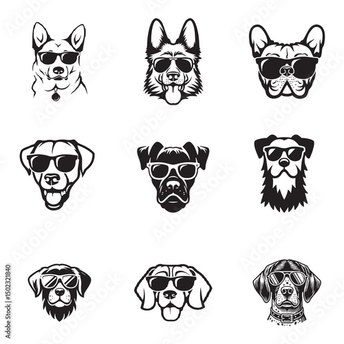 Dog with sunglass vector