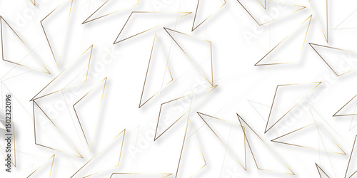 Triangular 3d, modern background Modern geometrical dynamic and seamless abstract white background. Random chaotic lines abstract geometric pattern. .graphic background dots with connections for your