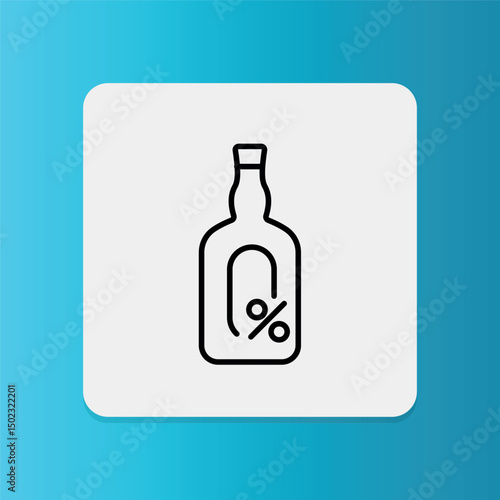 Bottle with percentage symbol, representing alcohol-free product.
