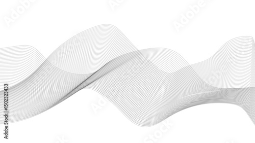 Abstract wave element for design. Digital frequency track equalizer. Fluid vector shaped background. Abstract smooth wave on a white background. 
