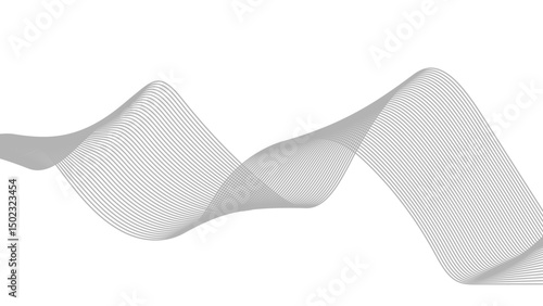 Abstract wave element for design. Digital frequency track equalizer. Stylized line art background. Vector illustration. Wave with lines created using blend tool.