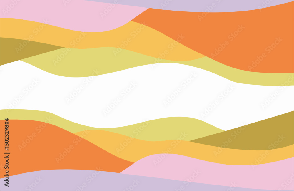 Fototapeta premium Abstract landscape with layered colorful shapes