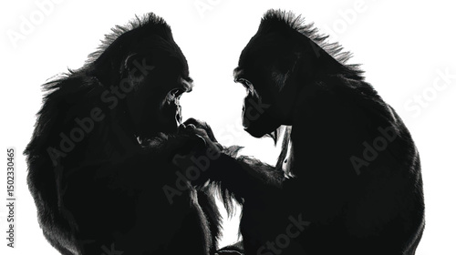 Gorilla silhouette vector illustration isolated in white background