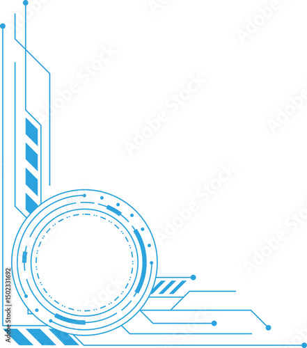 Blue Futuristic Technology Corner Frame