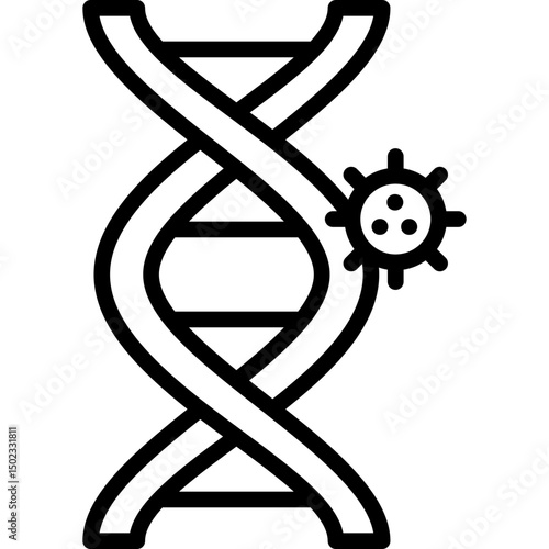 genetics icon illustration design with outline