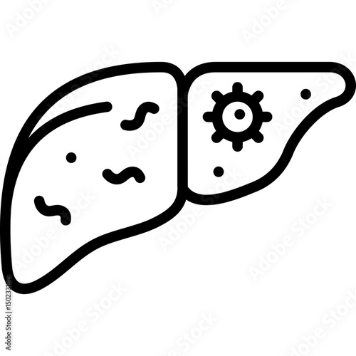 hepatitis icon illustration design with outline