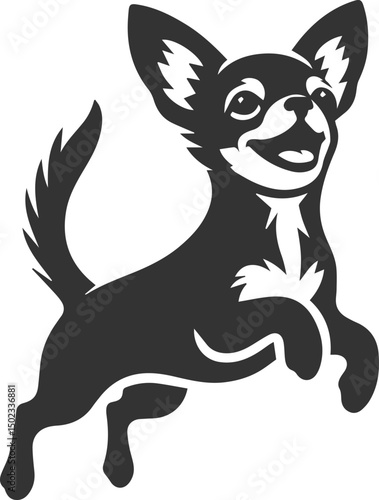 Animal drawing silhouette of a cute chihuahua vector