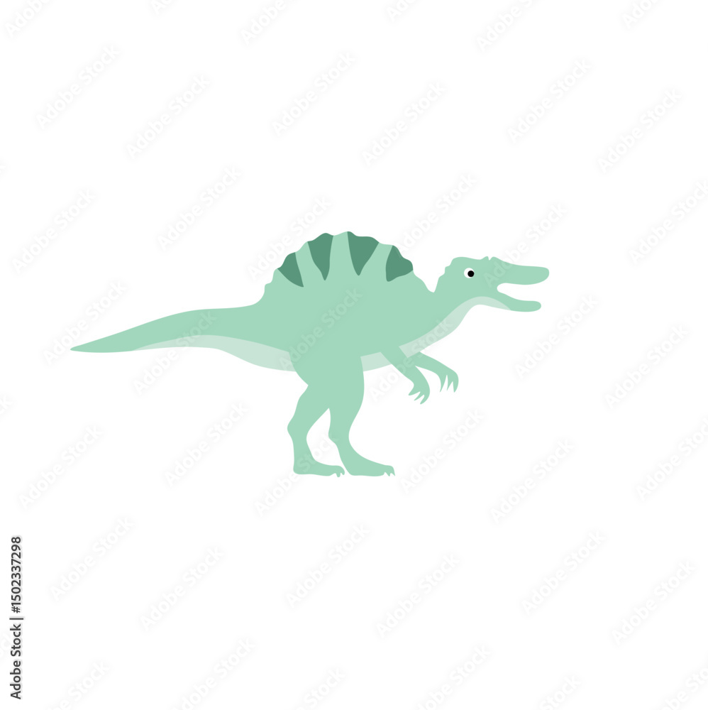 Fototapeta premium Cute cartoon dinosaurs in flat style