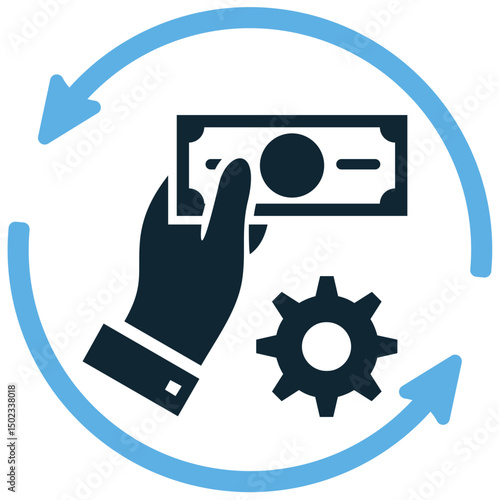Payment system icon vector for processing transactions, financial technology, and modern finance tools. Ideal for banking apps, checkout visuals, and monetary movement design.