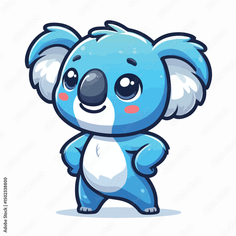 Obraz premium Vector cartoon blue koala