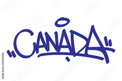 Canada graffiti tag in bold vector lettering on transparent background, showcasing vibrant urban culture and creative street art. Ideal for hip hop, youth, and cultural design projects.