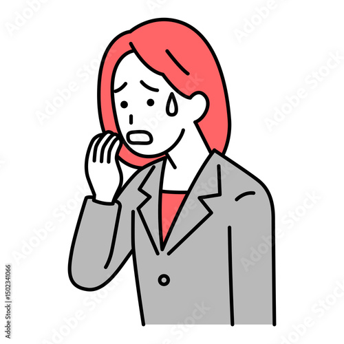 動揺しているスーツの女性