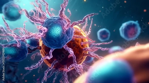 Virus animation, microscopic virus