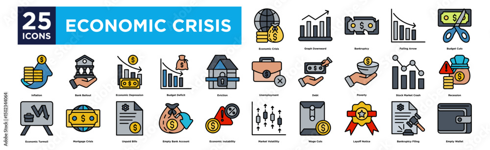 Obraz premium Economic crisis Economic Crisis, Graph Downward, Bankruptcy, Falling Arrow, Budget Cuts,
