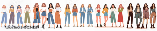female model vector standing pose