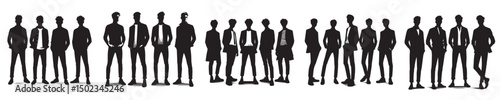 male model vector silhouette standing pose