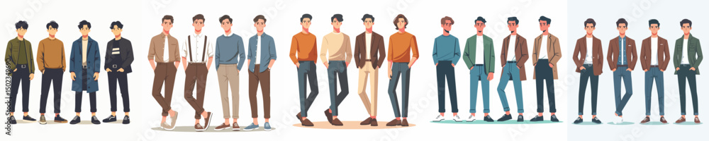 Obraz premium male model vector standing pose