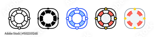 Flotation Icon Collection With Multiple Styles